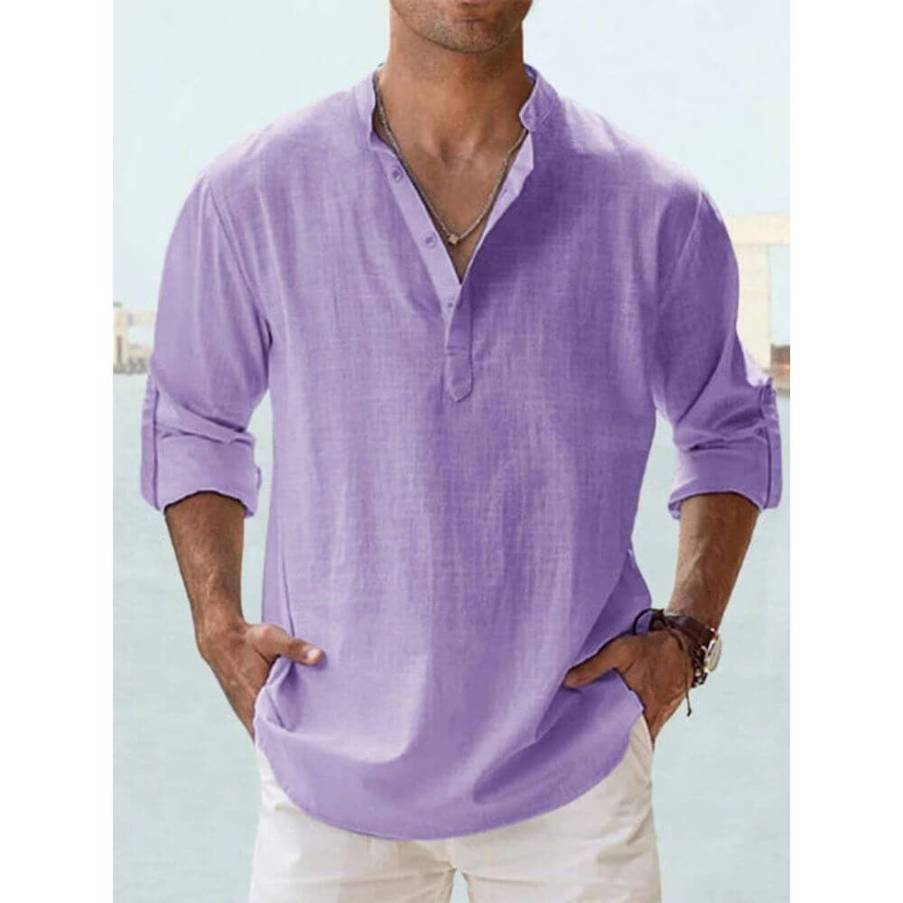 Casual Men’s Long-Sleeve Shirt for Summer and Everyday Wear