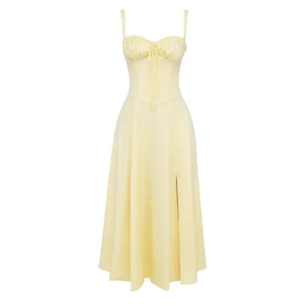 Airy Floral Corset Midi Sundress for Summer
