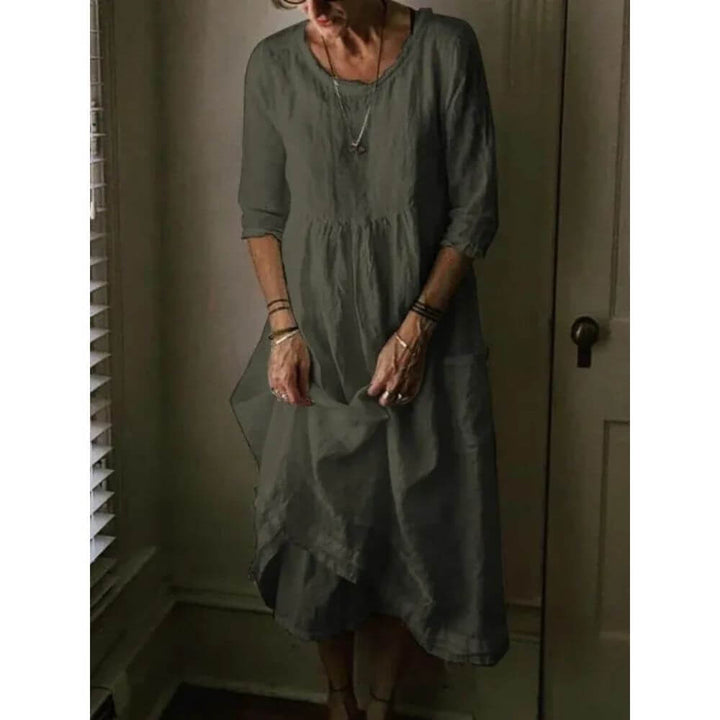 Casual Midi Dress with Pockets – Loose Fit Summer Dress