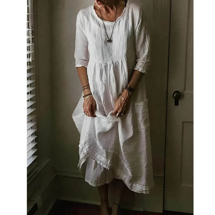 Casual Midi Dress with Pockets – Loose Fit Summer Dress