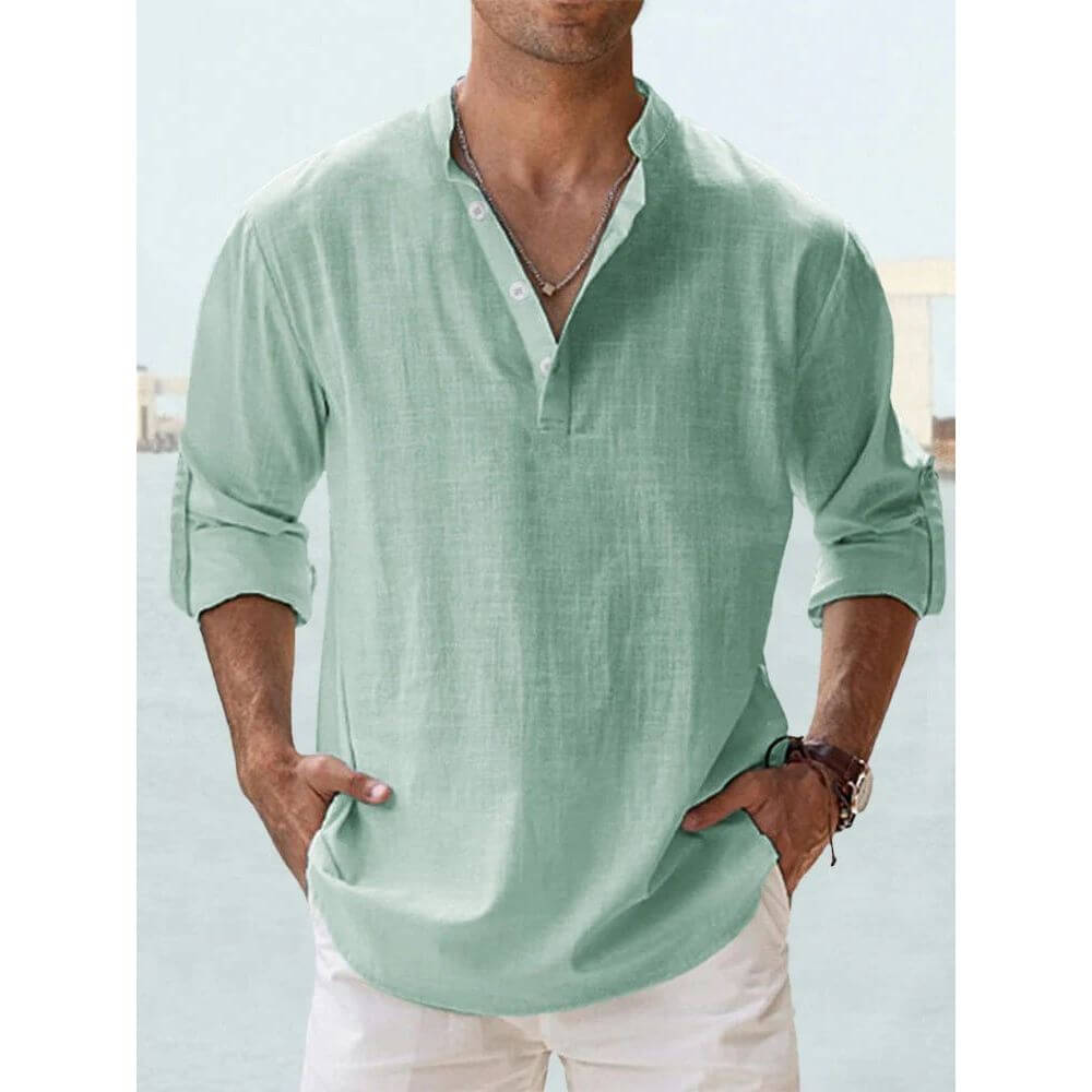 Men’s Long Sleeve Casual Shirt – Slim Fit Button-Up
