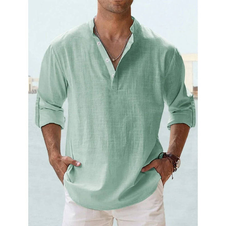 Men’s Long Sleeve Casual Shirt – Slim Fit Button-Up