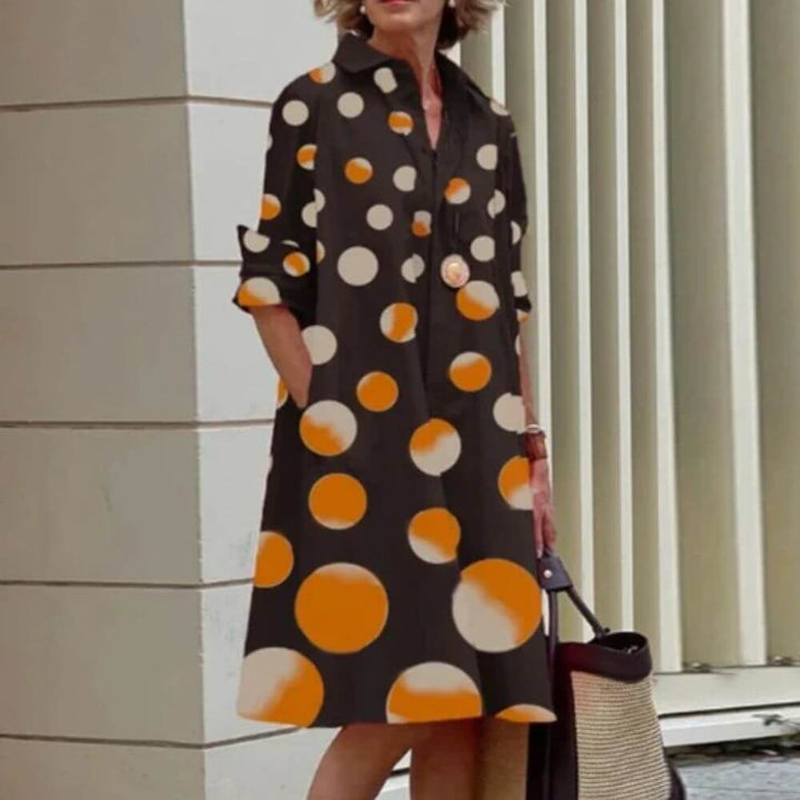 Elegant Shirt Dress for Women – Loose Fit Casual Dress with Pockets