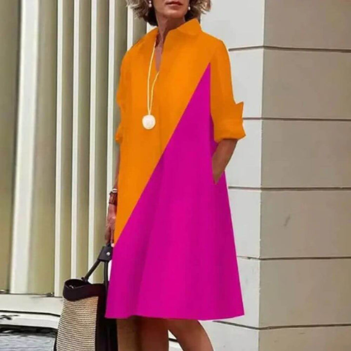 Elegant Shirt Dress for Women – Loose Fit Casual Dress with Pockets
