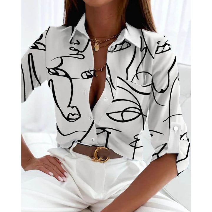 Long Sleeve Button-Up Blouse for Women, Smart Casual Work Shirt