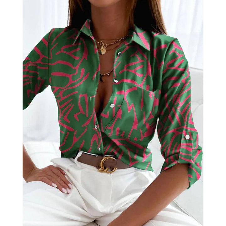 Long Sleeve Button-Up Blouse for Women, Smart Casual Work Shirt
