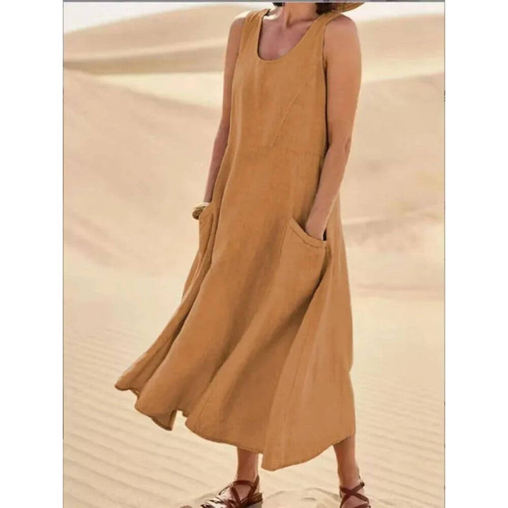 Sleeveless Maxi Dress for Women with Pockets, Loose Fit