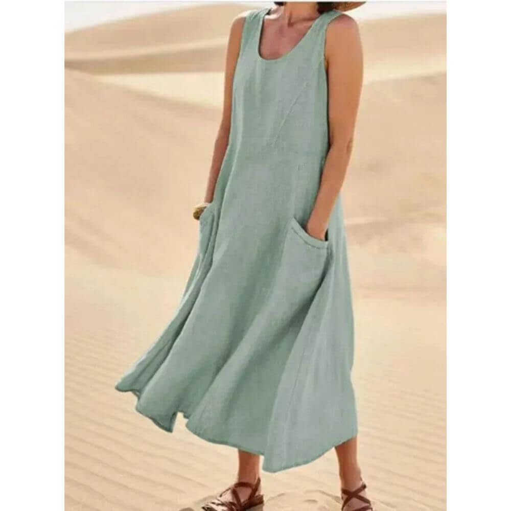 Sleeveless Maxi Dress for Women with Pockets, Loose Fit
