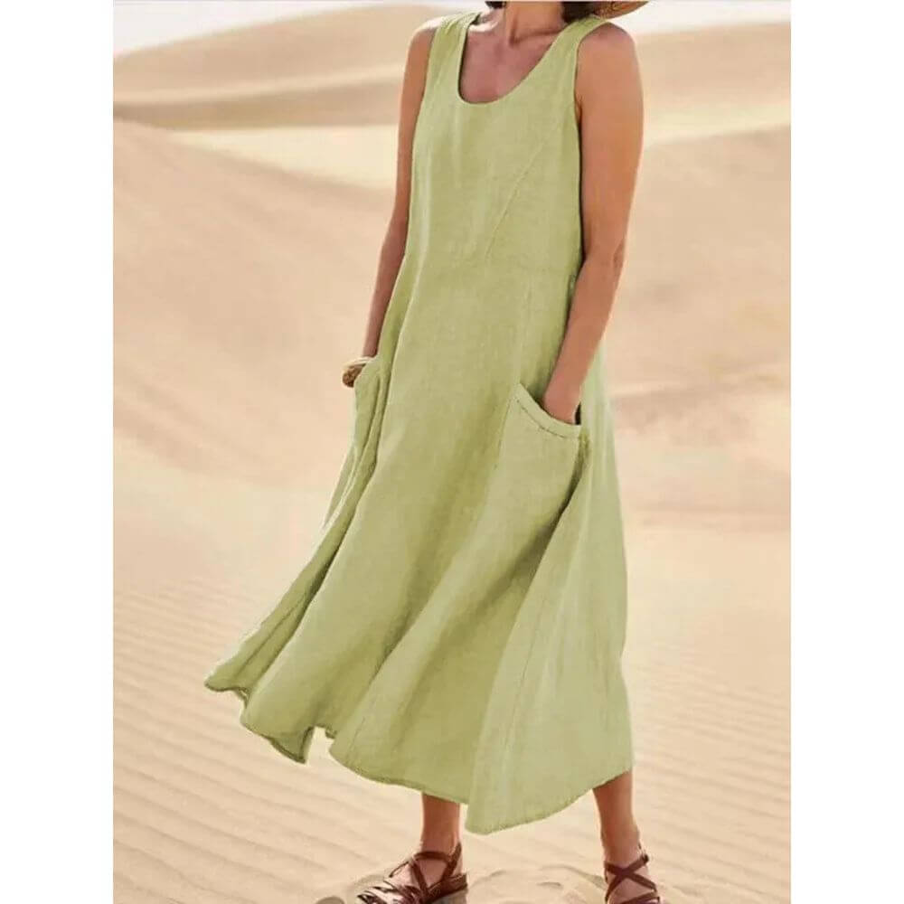 Sleeveless Maxi Dress for Women with Pockets, Loose Fit