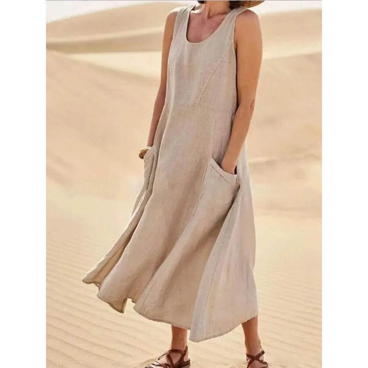 Sleeveless Maxi Dress for Women with Pockets, Loose Fit