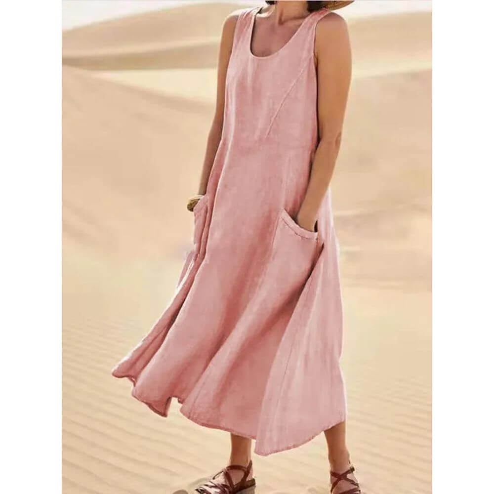 Sleeveless Maxi Dress for Women with Pockets, Loose Fit