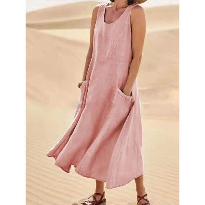 Sleeveless Maxi Dress for Women with Pockets, Loose Fit