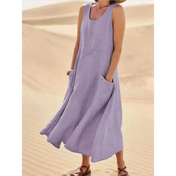 Sleeveless Maxi Dress for Women with Pockets, Loose Fit