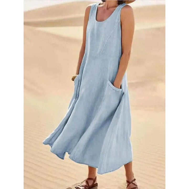 Sleeveless Maxi Dress for Women with Pockets, Loose Fit