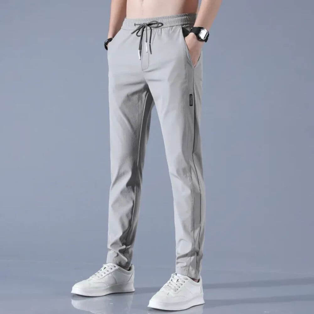 Men’s Drawstring Jogger Pants, Slim Fit Tapered Trousers