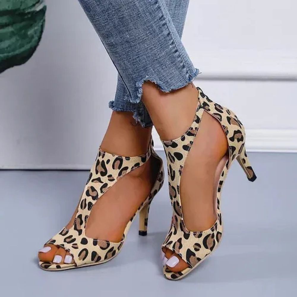 Women's Summer Open-Toe Heel Sandals – Slip-On Style