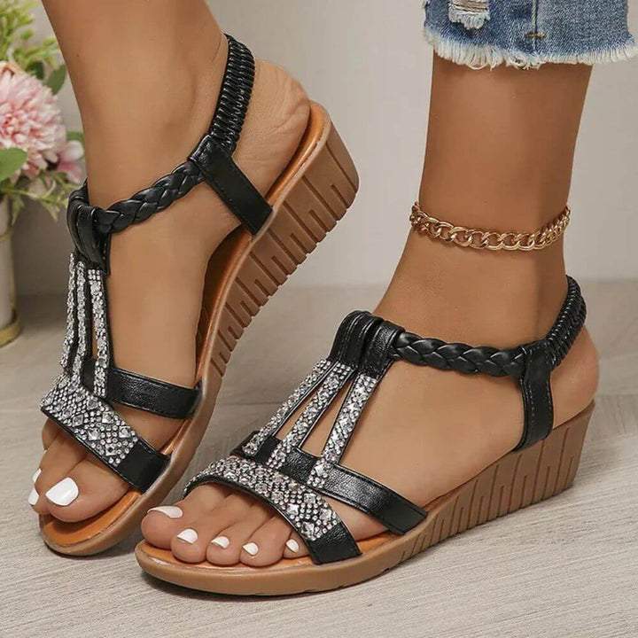 Women’s Summer Wedge Sandals – Open-Toe Slip-On Style