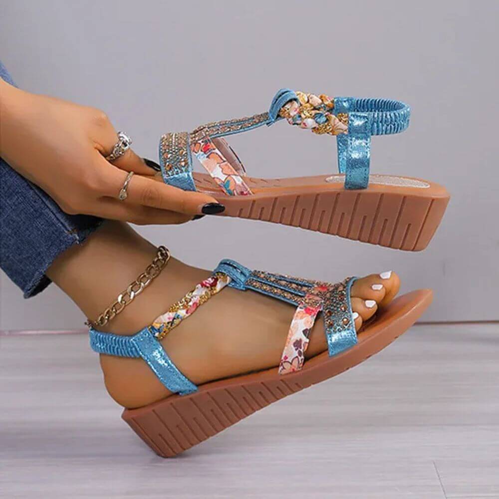 Women’s Summer Wedge Sandals – Open-Toe Slip-On Style