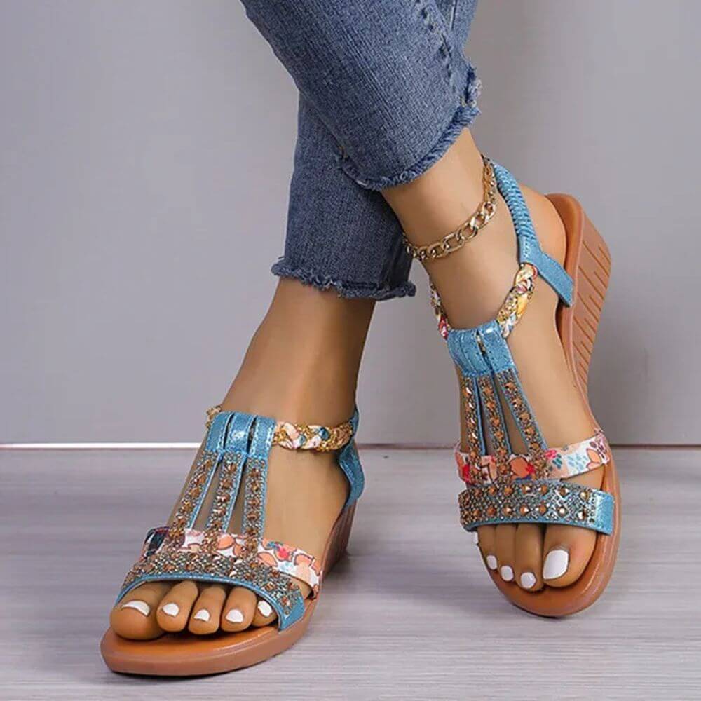 Women’s Summer Wedge Sandals – Open-Toe Slip-On Style