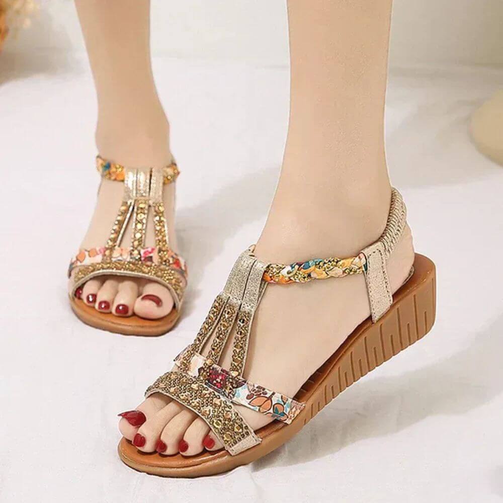 Women’s Summer Wedge Sandals – Open-Toe Slip-On Style