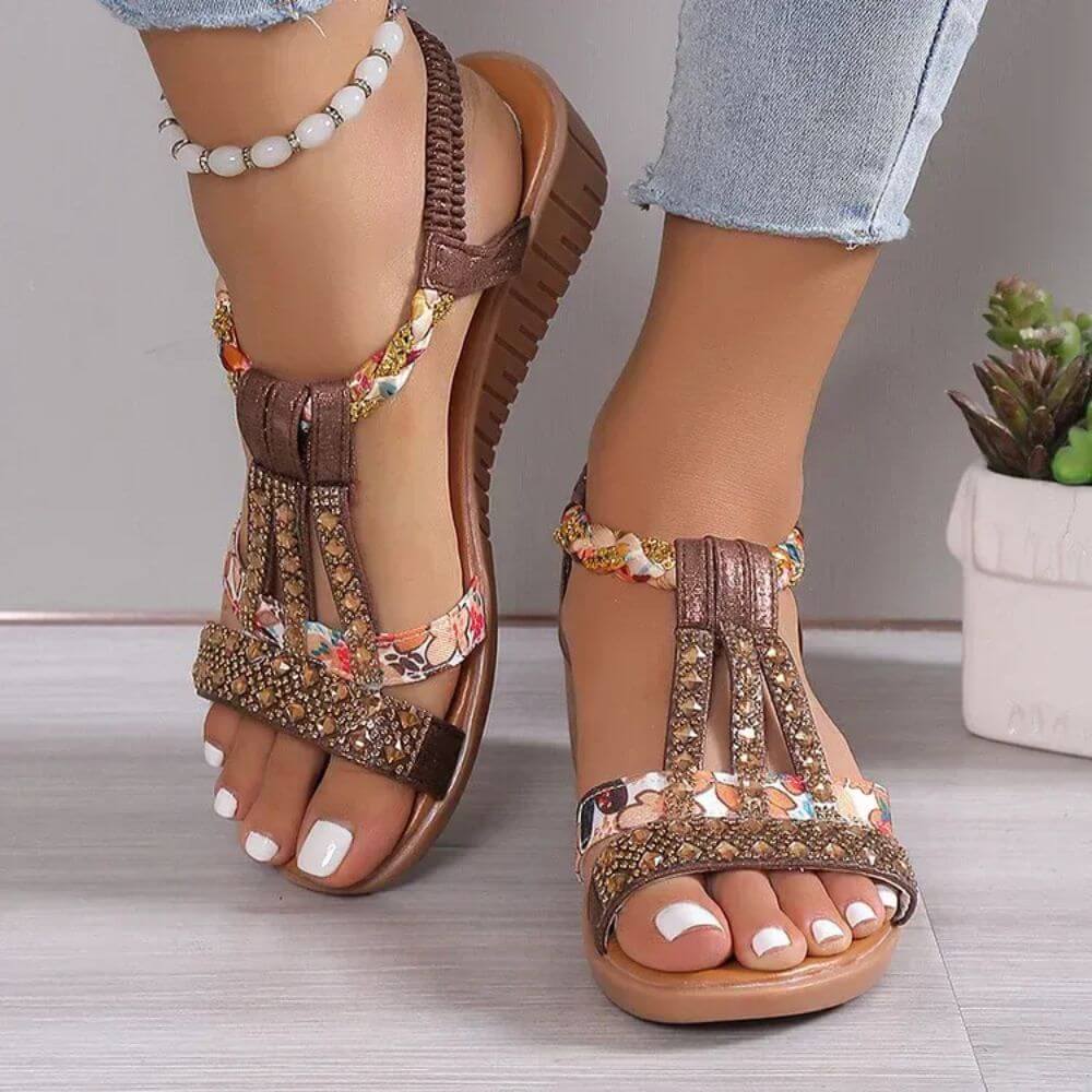 Women’s Summer Wedge Sandals – Open-Toe Slip-On Style