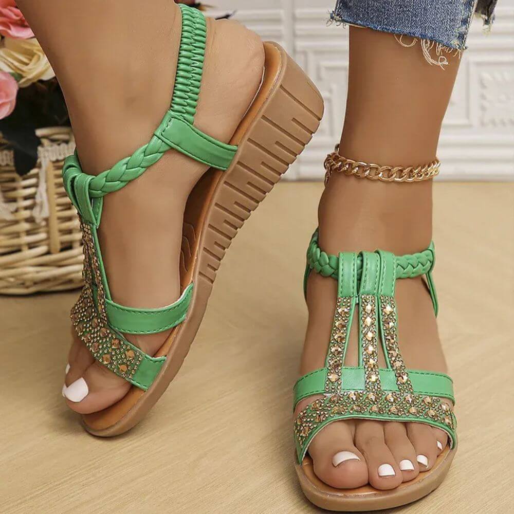 Women’s Summer Wedge Sandals – Open-Toe Slip-On Style