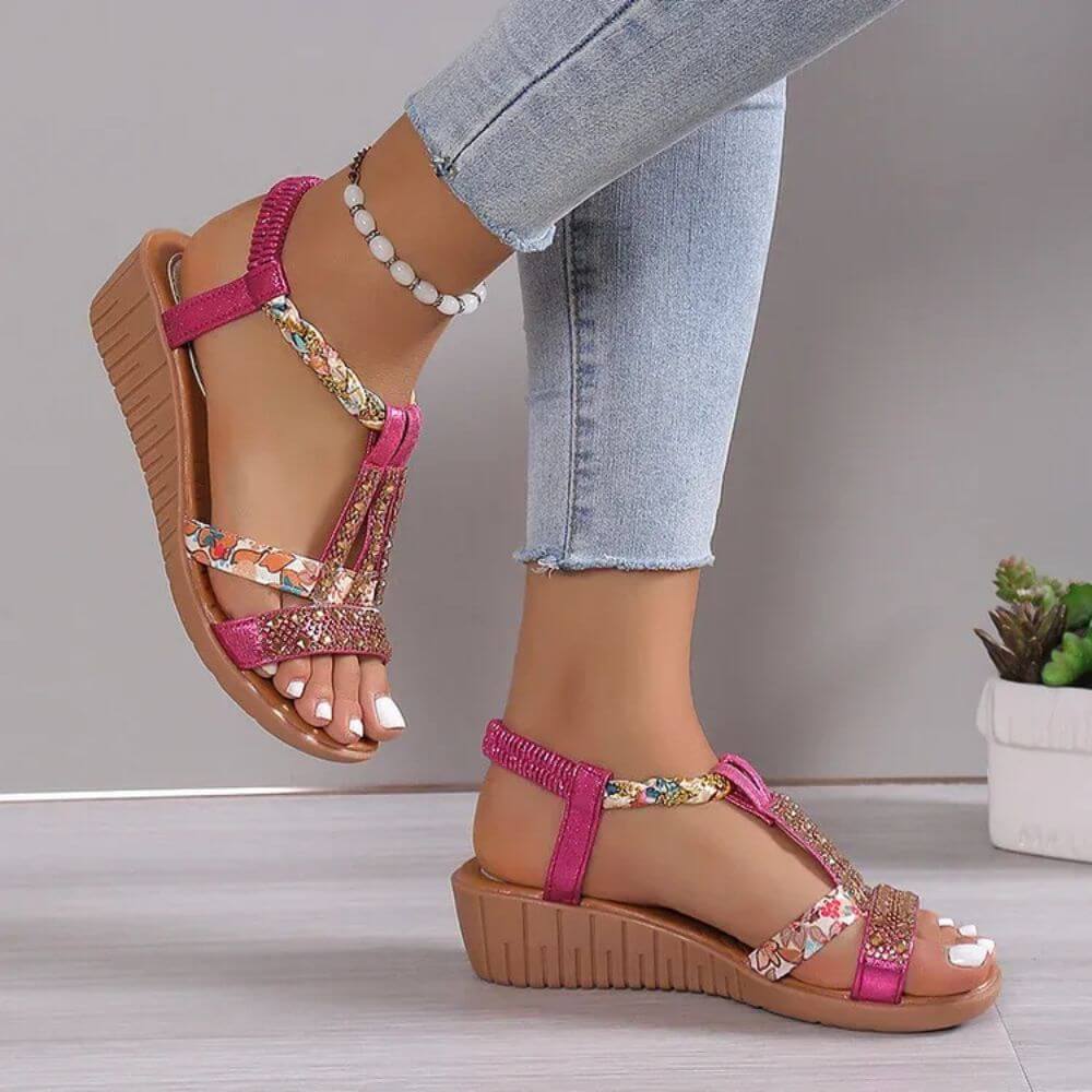 Women’s Summer Wedge Sandals – Open-Toe Slip-On Style