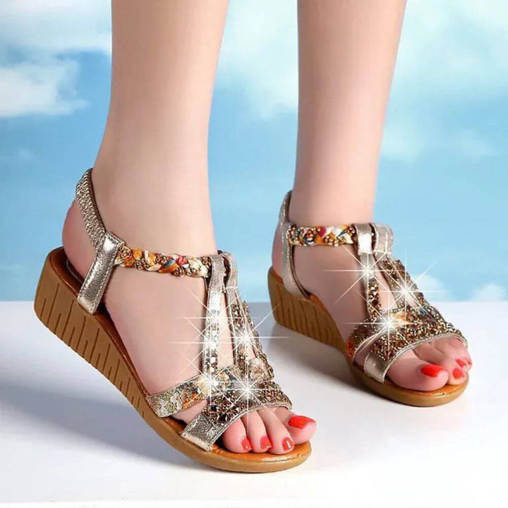 Women’s Summer Wedge Sandals – Open-Toe Slip-On Style