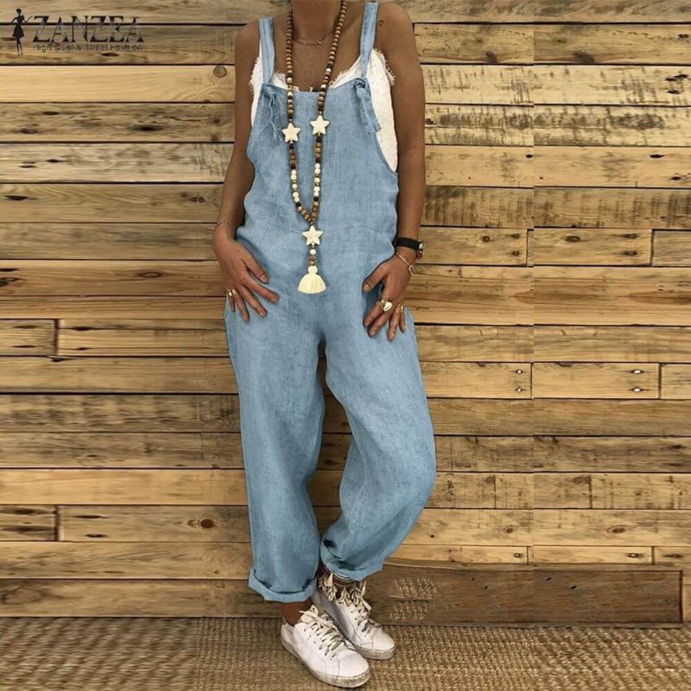 Casual Jumpsuit for Women with Adjustable Straps – Sleeveless