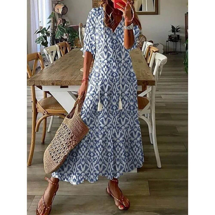 Bohemian Floral Maxi Dress for Women – Lightweight Summer Dress