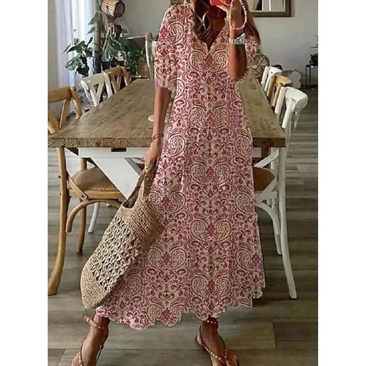 Bohemian Floral Maxi Dress for Women – Lightweight Summer Dress