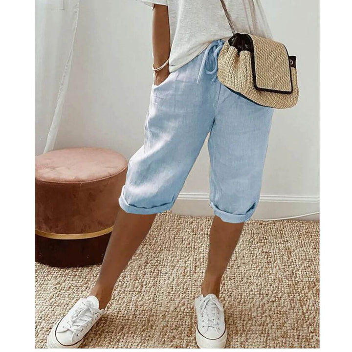 Women’s Bermuda Shorts – Drawstring Knee-Length Summer Shorts