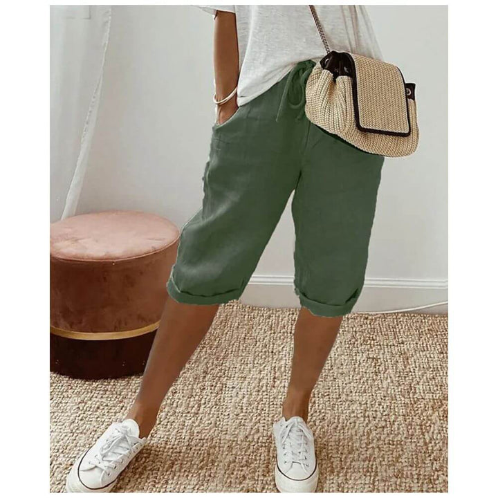 Women’s Bermuda Shorts – Drawstring Knee-Length Summer Shorts