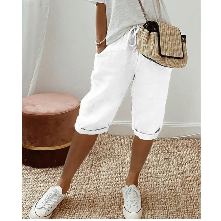 Women’s Bermuda Shorts – Drawstring Knee-Length Summer Shorts