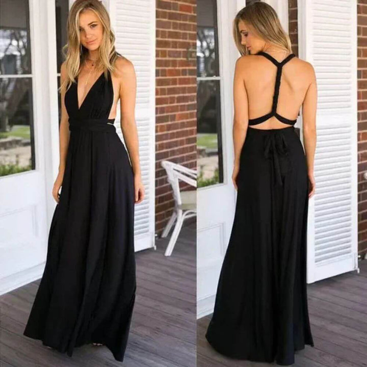Sleeveless Halter Maxi Dress – Elegant Summer Outfit for Holidays & Casual Occasions