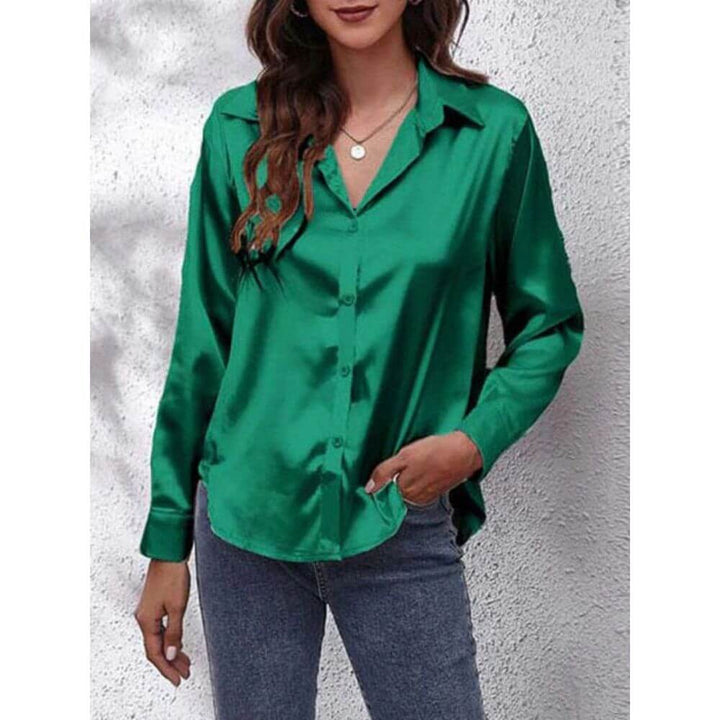 Long-Sleeve Button-Up Blouse – Smart Casual Style for Workwear and Everyday Outfits
