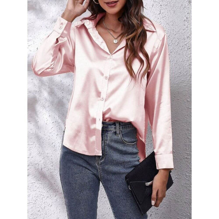 Long-Sleeve Button-Up Blouse – Smart Casual Style for Workwear and Everyday Outfits