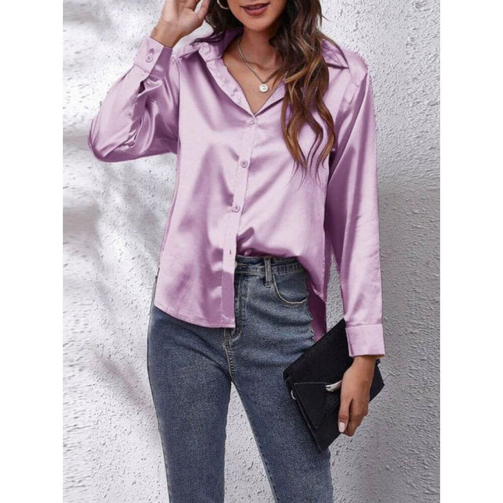 Long-Sleeve Button-Up Blouse – Smart Casual Style for Workwear and Everyday Outfits
