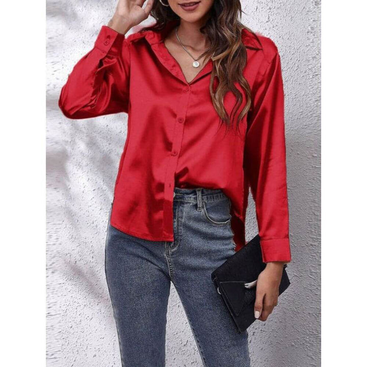 Long-Sleeve Button-Up Blouse – Smart Casual Style for Workwear and Everyday Outfits