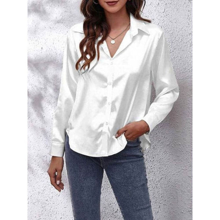 Long-Sleeve Button-Up Blouse – Smart Casual Style for Workwear and Everyday Outfits