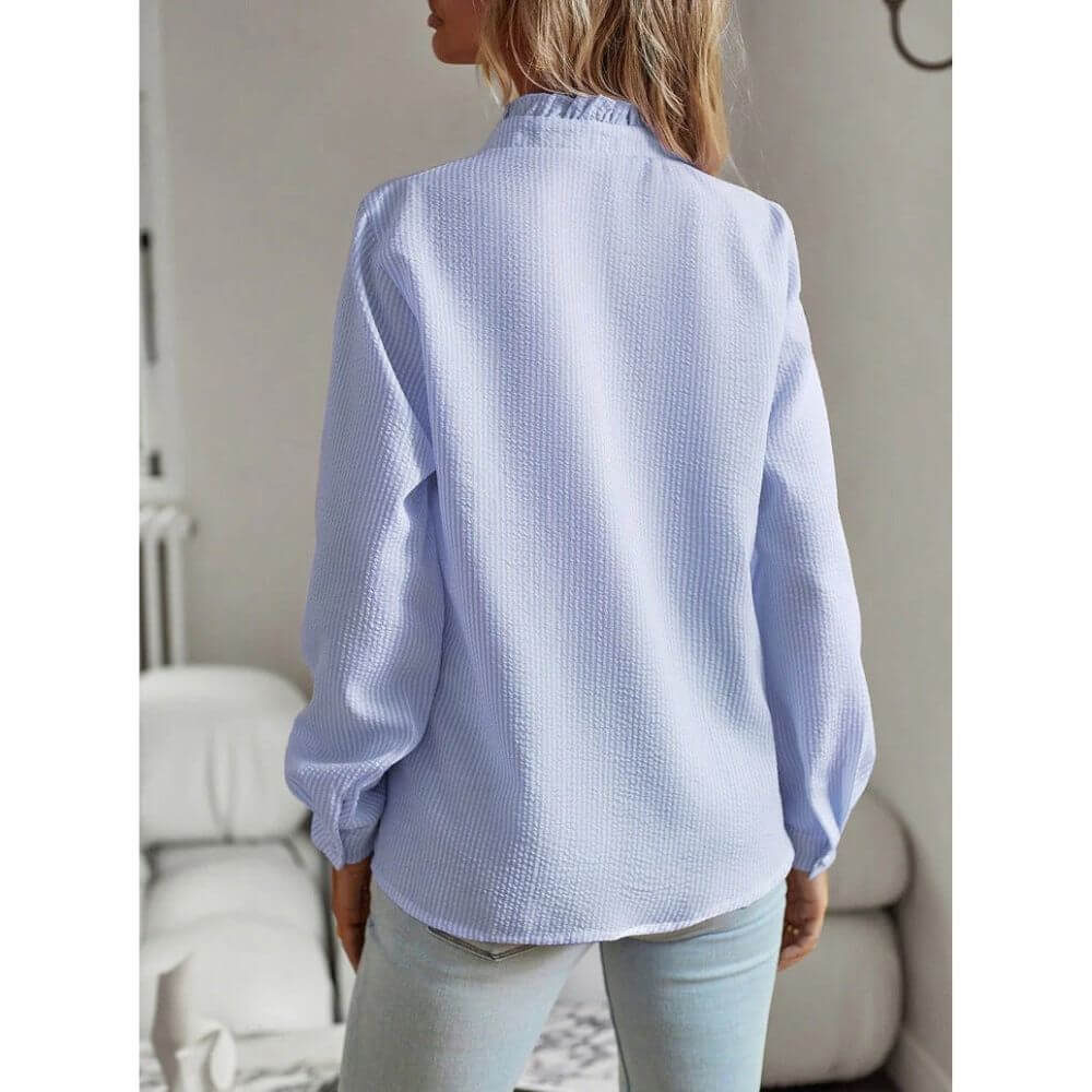 Long Sleeve Ruffle Blouse for Women – Elegant Casual Style Top