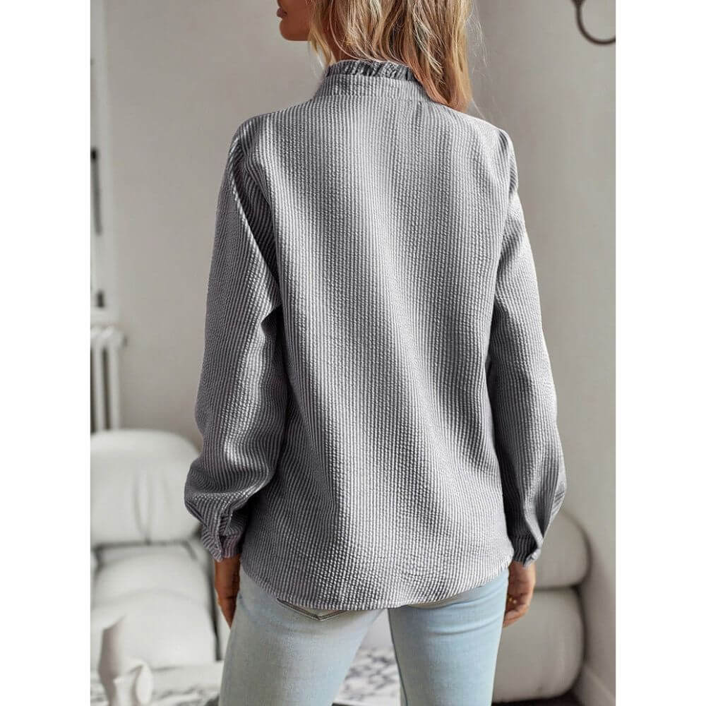 Long Sleeve Ruffle Blouse for Women – Elegant Casual Style Top