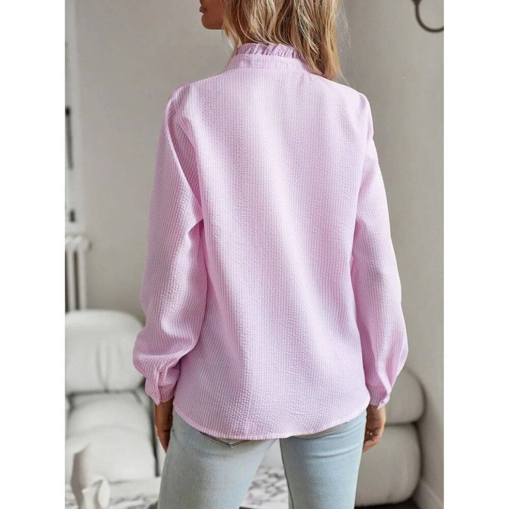 Long Sleeve Ruffle Blouse for Women – Elegant Casual Style Top