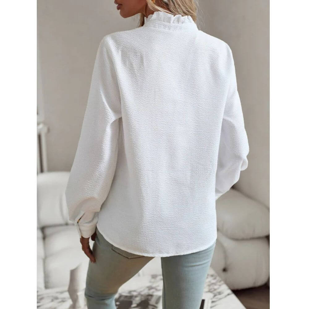 Long Sleeve Ruffle Blouse for Women – Elegant Casual Style Top