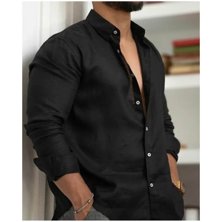 Casual Long Sleeve Button-Up Shirt for Men – Smart Everyday Fit