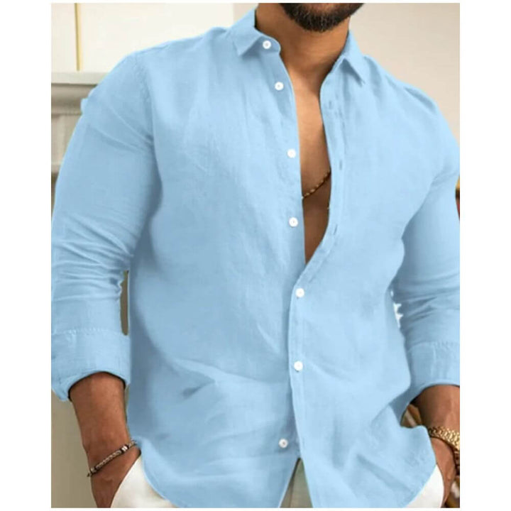 Casual Long Sleeve Button-Up Shirt for Men – Smart Everyday Fit