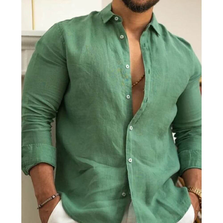 Casual Long Sleeve Button-Up Shirt for Men – Smart Everyday Fit