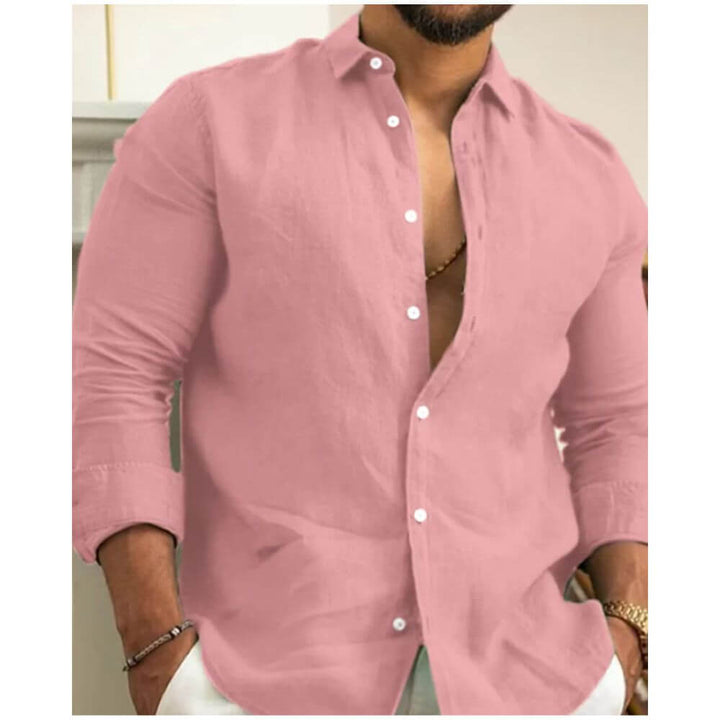 Casual Long Sleeve Button-Up Shirt for Men – Smart Everyday Fit