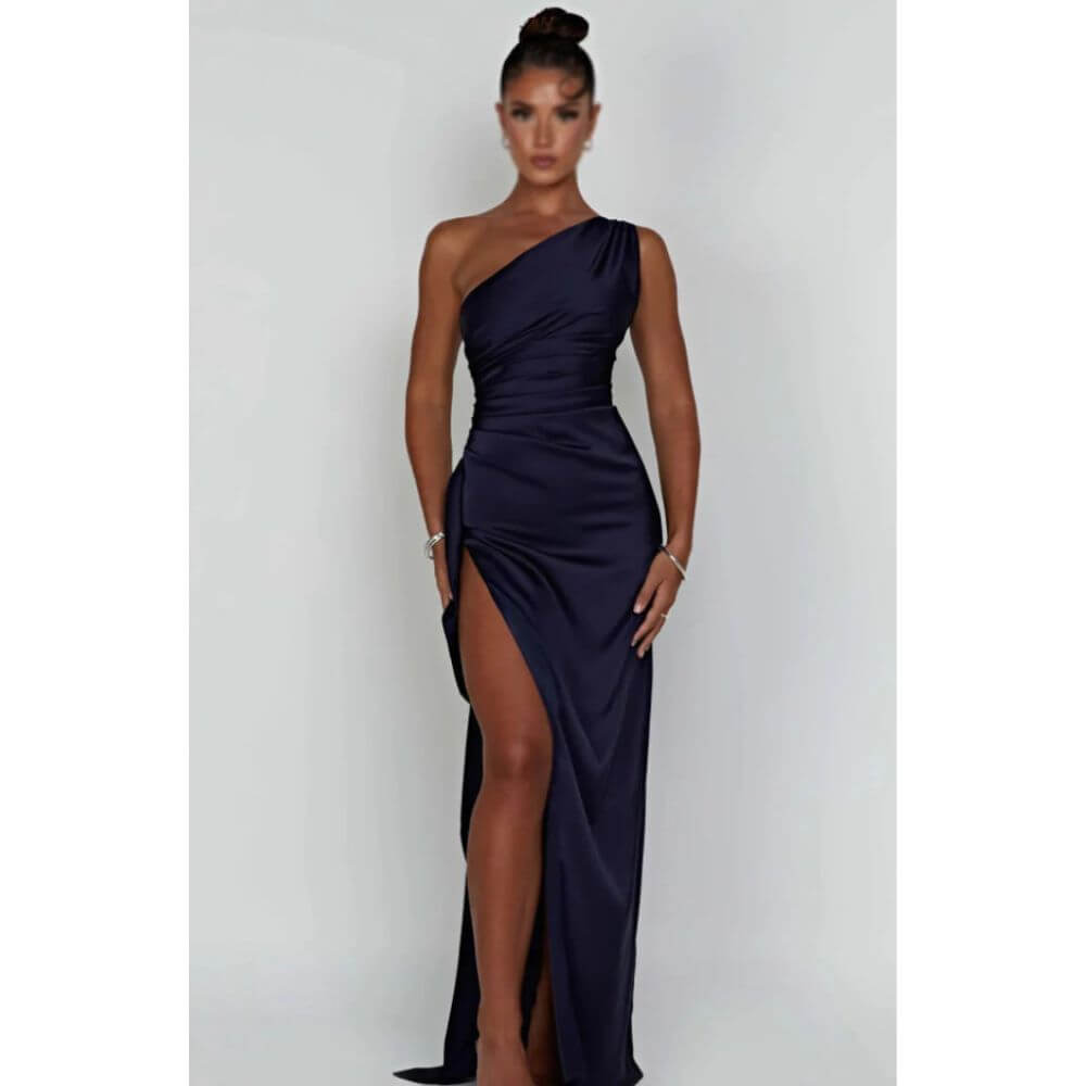 Elegant One-Shoulder Evening Dress for Women – Formal Maxi Gown