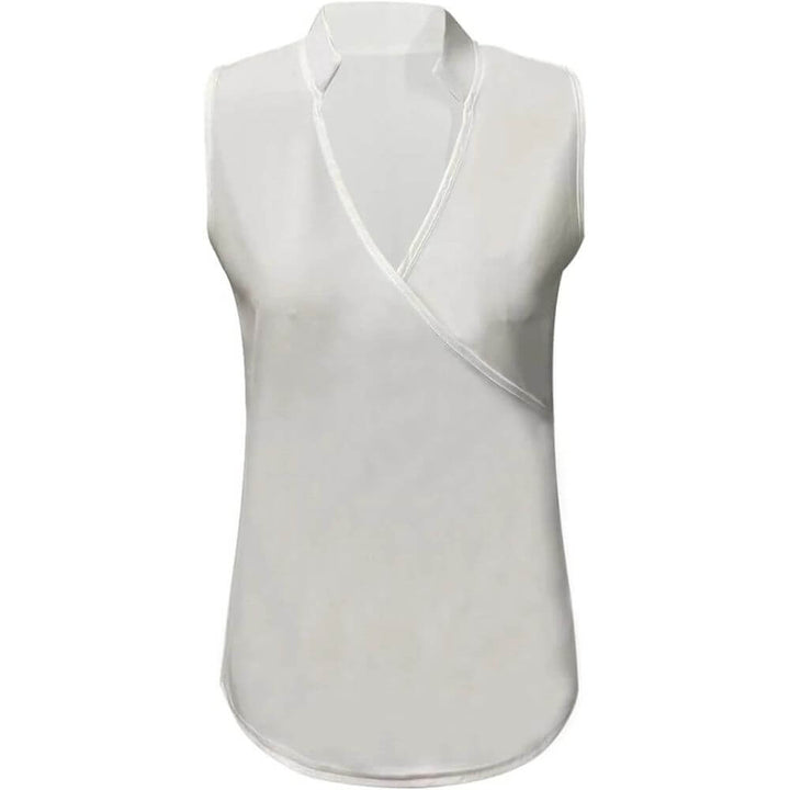 Sleeveless Wrap V-Neck Blouse – Elegant Summer Top for Women